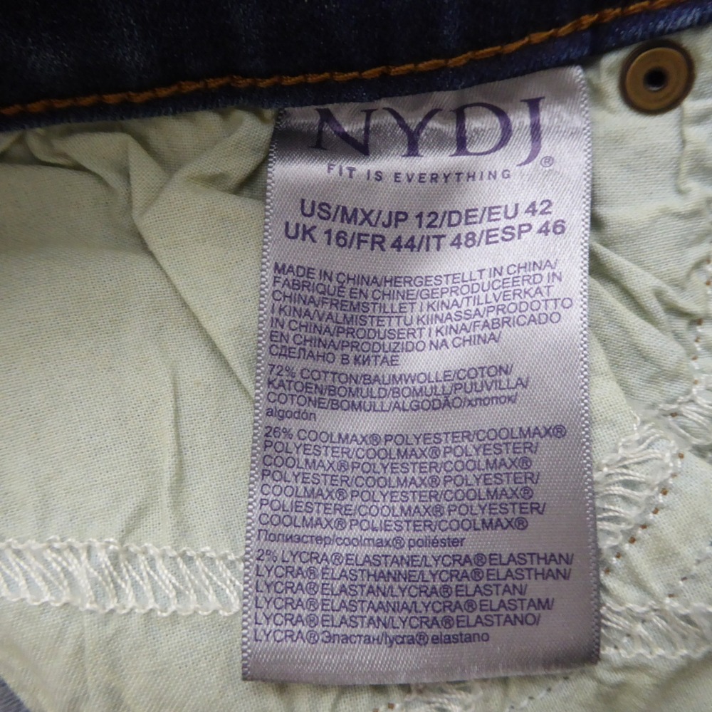 NYDJ Womens Jeans Presido Blue Ellison High Rise Straight Leg 12 - Picture 8 of 9